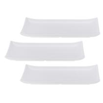 Kit Três Travessa de Melamina Retangular com canto 31,2 x 17,6 x 2,8 cm WECK