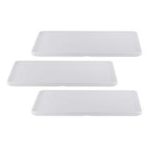 Kit Três Travessa de Melamina Retangular Empilhável c/ rebaixo 32 x 18 x 1,5 cm WECK
