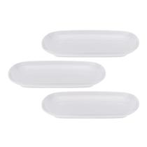 Kit Três Travessa Retangular de Melamina Rasa 24,2 x 15,5 x 2,4 cm WECK