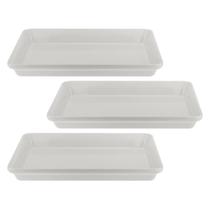 Kit Três Travessas de Melamina Retangular Funda 40 x 27,5 x 5cm WECK