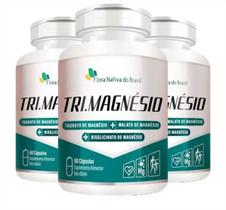Kit Tri Magnésio (Taurato, Malato e Quelato) 500 mg 3 potes 60 Capsulas Cada - Flora Nativa