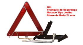 Kit Triangulo + Macaco Tipo Joelho + Chave De Roda 21 Mm