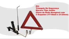 Kit Triangulo + Macaco Tipo Joelho + Chave De Roda Alongável Kit Triangulo + Macaco Tipo Joelho + Chave De Roda Alongável