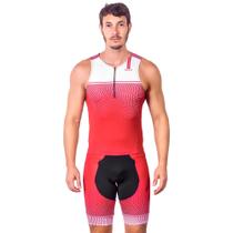 Kit triathlon top sem mangas e bermuda elite marsala uv 50+ kauna