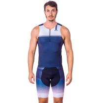 Kit triathlon top sem mangas e bermuda elite smooth uv 50+ kauna