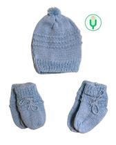 Kit Tricô 3 Peças Touca, Luva e Sapatinho Para Bebê Antialérgico Kit Tricô 3 Peças Touca, Luva e Sapatinho Para Bebê Antialérgico