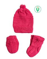 Kit Tricô 3 Peças Touca, Luva e Sapatinho Para Bebê Antialérgico