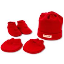Kit trico recém nascido - sapato luva e touca cor - tamanho rn 1005 - fio de amor