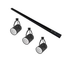 Kit Trilho 1 Metro Com 3 Spots Nordecor Classic Par 30 E27 Bivolt Preto