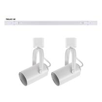 Kit trilho 1m + 2 spots GU10/MR16 Branco Troca lâmpada Kit trilho 1m + 2 spots GU10/MR16 Branco Troca lâmpada