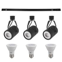 Kit Trilho 1M + 3 Spots Classic Preto + 3 Lâmpadas PAR20 9W - Nordecor Kit Trilho 1M + 3 Spots Classic Preto + 3 Lâmpadas PAR20 9W - Nordecor