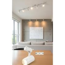 Kit Trilho 1m c/ 3 Spots LED 15W Luz Quente 3000K Branco