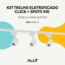 Kit Trilho Click Alut Avant 1m, 2m ou 3m 3, 6 ou 9 Spots 5W 3000K 6500K Bivolt Branco ou Preto