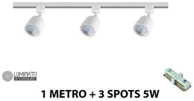 Kit Trilho Com 3 Spot 5W 6000K Bivolt Branco - Luminatti