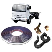 Kit Trilho Cromado 7M E Rodízio P Cortina Caminhão Mb 1215C