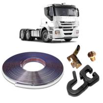 Kit Trilho Cromado 7M E Rodízio P Cortina Caminhão Stralis