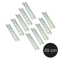 Kit Trilho DIN Perfurado Zincado para Montagem Elétrica 20cm