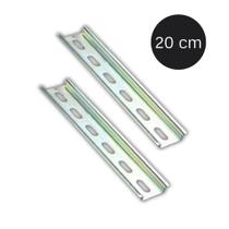 Kit Trilho DIN Perfurado Zincado para Montagem Elétrica 20cm Kit Trilho DIN Perfurado Zincado para Montagem Elétrica 20cm