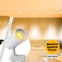 Kit Trilho Eletrico sobrepor bivolt 50cm 2 Spots Led 10w Branco Luz Quente 3500k Kit Trilho Eletrico sobrepor bivolt 50cm 2 Spots Led 10w Branco Luz Quente 3500k