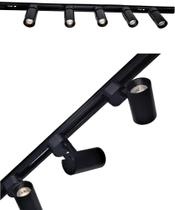 Kit Trilho Eletrificado 1 Metro + 3 Spots Led 7w 3000k - Preto