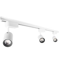 Kit Trilho Eletrificado 1 Metro Branco + 3 Spots Led 7W Branco Frio