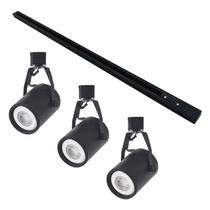 Kit Trilho Eletrificado 1 Metro Preto + 3 Spots Lille + 3 Lâmpadas Par20 3000K Luz Quente Nordecor Kit Trilho Eletrificado 1 Metro Preto + 3 Spots Lille + 3 Lâmpadas Par20 3000K Luz Quente Nordecor