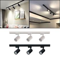 Kit Trilho Eletrificado 10w 3000k 3 Spot Luminatti 1 Metro