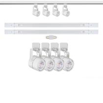 Kit Trilho Eletrificado 1,5 metros + 4 Spots Gu10 Bivolt branco Kit Trilho Eletrificado 1,5 metros + 4 Spots Gu10 Bivolt branco