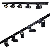 Kit Trilho Eletrificado 1,5m com 3 Spots LED 7w e Junção Reta Minimalista Luminária Teto Escritório Moderno Casa Sala Quarto Cozinha Kit Trilho Eletrificado 1,5m com 3 Spots LED 7w e Junção Reta Minimalista Luminária Teto Escritório Moderno Casa Sala Quarto Cozinha