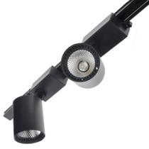 Kit Trilho Eletrificado 1m + 2 Spot Led 10w Branco Quente 3500k Preto