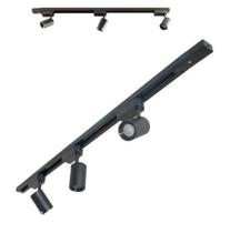 Kit Trilho Eletrificado 1m + 3 Spot Led 15w Branco Quente 3500k Preto Kit Trilho Eletrificado 1m + 3 Spot Led 15w Branco Quente 3500k Preto