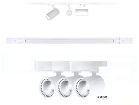 Kit trilho eletrificado 1m + 3 spots 7w branco frio 6000k bivolt direcionavel Kit trilho eletrificado 1m + 3 spots 7w branco frio 6000k bivolt direcionavel