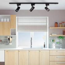 Kit Trilho Eletrificado 1m + 3 Spots Led 10w Preto Frio 6k Kit Trilho Eletrificado 1m + 3 Spots Led 10w Preto Frio 6k