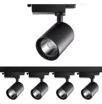 Kit Trilho Eletrificado 1m + 4 Spot Led 15w Branco Quente 3500k Preto Kit Trilho Eletrificado 1m + 4 Spot Led 15w Branco Quente 3500k Preto