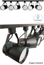 Kit Trilho Eletrificado 1M Preto 4 Spot Par30 Led Amarela Kit Trilho Eletrificado 1M Preto 4 Spot Par30 Led Amarela