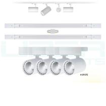 kit Trilho Eletrificado 1Metro + 4 Spots led 10w Branco Bivolt BQ 3000k kit Trilho Eletrificado 1Metro + 4 Spots led 10w Branco Bivolt BQ 3000k