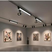 Kit trilho Eletrificado 2m 2 Difusa linear 4 spots Led 10w Preto quente Bivolt