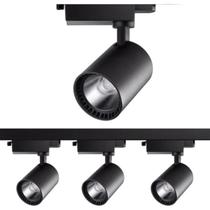 Kit Trilho Eletrificado 2m+3 Spots Led 7w Preto quente 3000k Kit Trilho Eletrificado 2m+3 Spots Led 7w Preto quente 3000k
