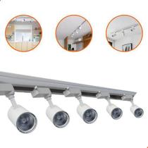 Kit Trilho Eletrificado 2m + 5 Spot Led 7w Preto Ou Branco