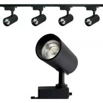 Kit Trilho Eletrificado 2m+5 Spots Led 7w Preto Frio 6000k Kit Trilho Eletrificado 2m+5 Spots Led 7w Preto Frio 6000k