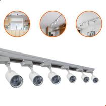 Kit Trilho Eletrificado 2m + 6 Spot Led 7w Preto Ou Branco Promoção