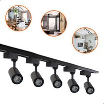 Kit Trilho Eletrificado 2m + 6 Spot Led 7w Preto Ou Branco Promoção Kit Trilho Eletrificado 2m + 6 Spot Led 7w Preto Ou Branco Promoção