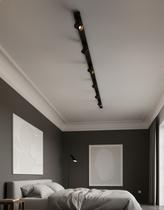 Kit Trilho Eletrificado 3 Metros e 6 Spots LED 7W Bivolt e Junção Reta Iluminação Moderna Minimalista Sala Cozinha Quarto Loja Escritório Luz