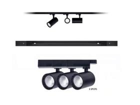 Kit Trilho Eletrificado 3m Com 4 Spots Led 7w Preto