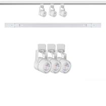 Kit Trilho Eletrificado 50 centimentros + 3 Spots Gu10 Bivolt branco Kit Trilho Eletrificado 50 centimentros + 3 Spots Gu10 Bivolt branco