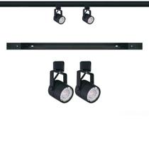 Kit Trilho Eletrificado 50 centimetros + 2 Spots Gu10 Bivolt PRETO Kit Trilho Eletrificado 50 centimetros + 2 Spots Gu10 Bivolt PRETO