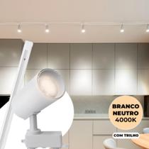 Kit trilho eletrificado 50cm + 2 spots 7w branco neutro 4000k bivolt direcionavel Kit trilho eletrificado 50cm + 2 spots 7w branco neutro 4000k bivolt direcionavel