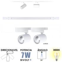 KIT TRILHO ELETRIFICADO 50CM + 2 SPOTS 7W BRANCO Quente 3000K BIVOLT DIRECIONAVEL KIT TRILHO ELETRIFICADO 50CM + 2 SPOTS 7W BRANCO Quente 3000K BIVOLT DIRECIONAVEL