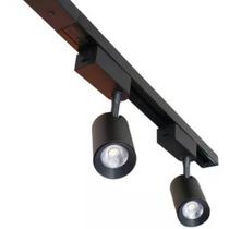 Kit Trilho Eletrificado 50cm+2 Spots Led 10w Preto Quente 3K