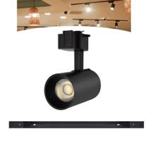 Kit Trilho Eletrificado 50cm + 2 Spots Led 7w Preto Frio 6k Kit Trilho Eletrificado 50cm + 2 Spots Led 7w Preto Frio 6k